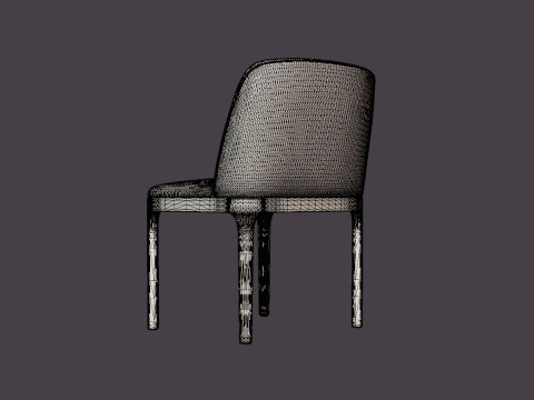Broadway dining chair with armrests white oiled 3D मॉडल