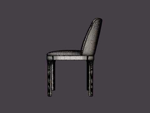Broadway dining chair with armrests white oiled 3D मॉडल
