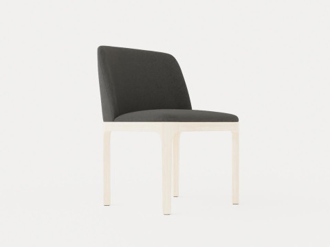 Broadway dining chair with armrests white oiled 3D Model