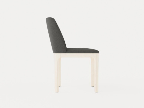 Broadway dining chair with armrests white oiled 3D 모델