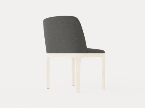 Broadway dining chair with armrests white oiled 3D 모델