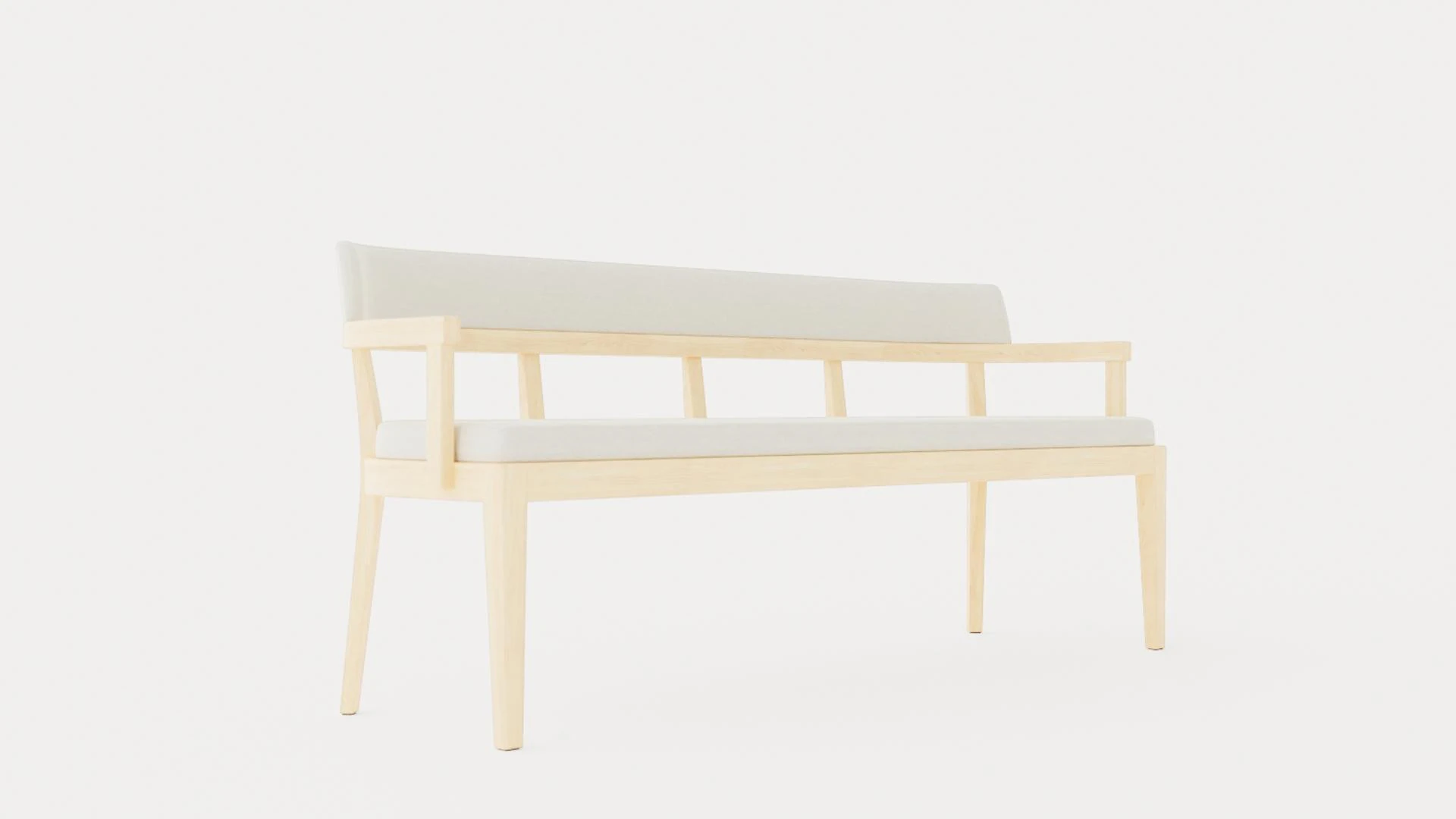 North dining sofa white oiled 3D Model .c4d .max .obj .3ds .fbx .stl .blend