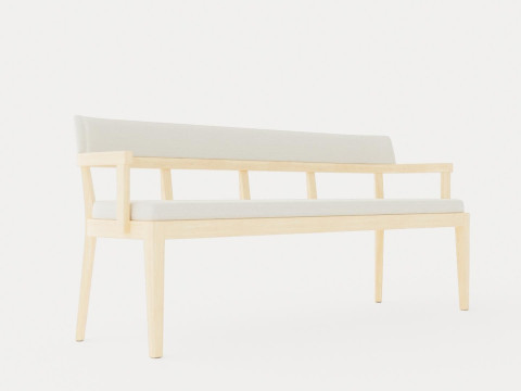 North dining sofa white oiled 3D Model