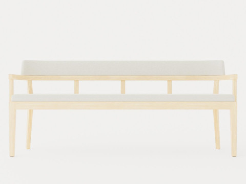 North dining sofa white oiled 3D Model