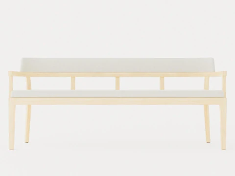 North dining sofa white oiled 3D Model