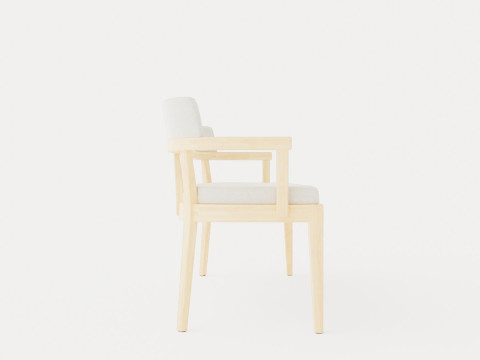 North dining sofa white oiled 3D Model