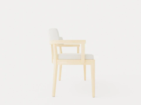 North dining sofa white oiled 3D Model
