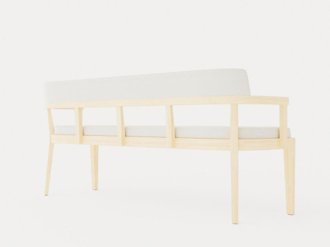 North dining sofa white oiled 3D Model