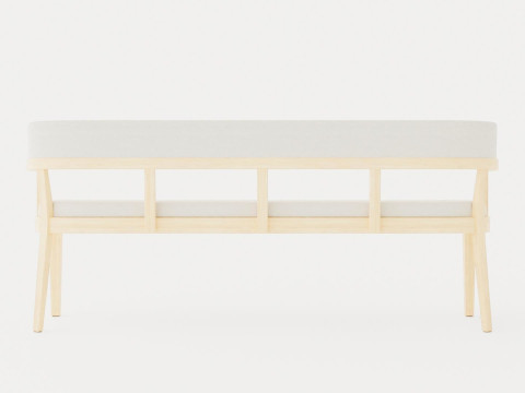 North dining sofa white oiled 3D Model