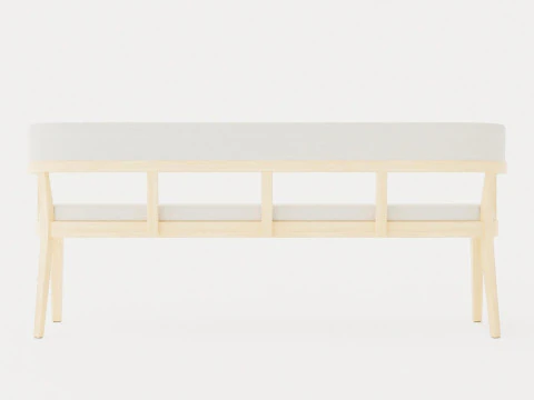 North dining sofa white oiled 3D Model