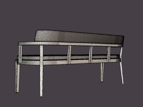 North dining sofa white oiled 3D Model