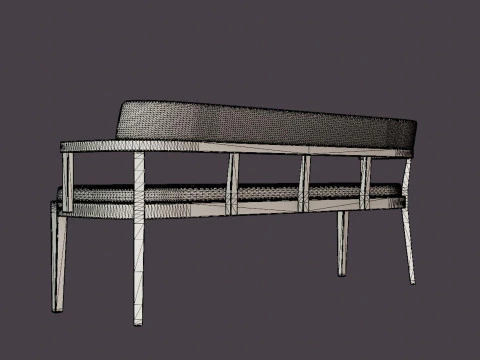 North dining sofa white oiled 3D Model