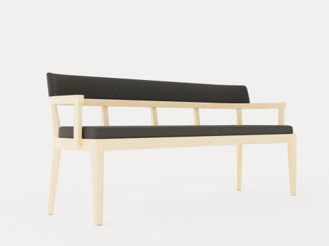 North dining sofa white oiled 3D Model