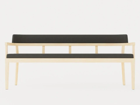 North dining sofa white oiled 3D Model