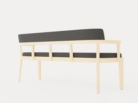 North dining sofa white oiled 3D 모델