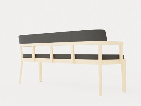 North dining sofa white oiled 3D Model