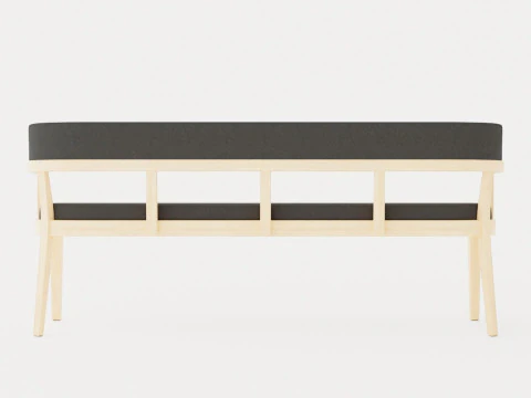 North dining sofa white oiled 3D Model
