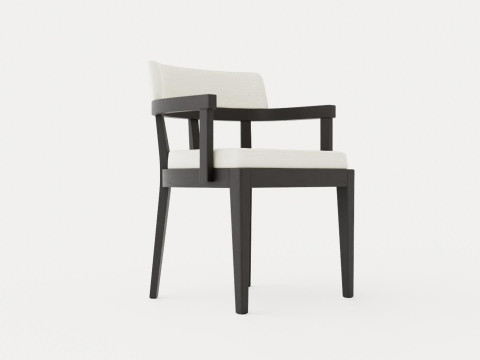 North dining chair black ash 3D Model