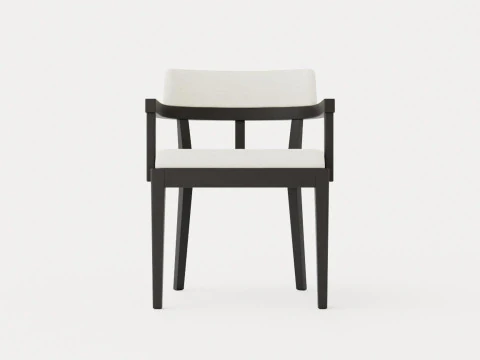 North dining chair black ash 3D Model