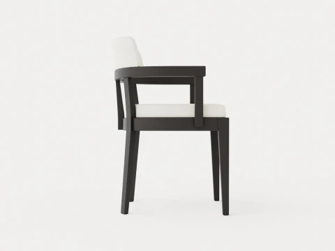 North dining chair black ash 3D Model