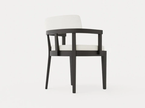 North dining chair black ash 3D Model