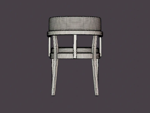 North dining chair black ash 3D Model