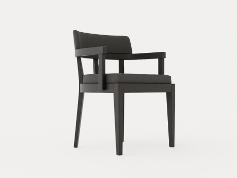 North dining chair black ash 3D Model