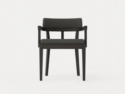North dining chair black ash 3D Model