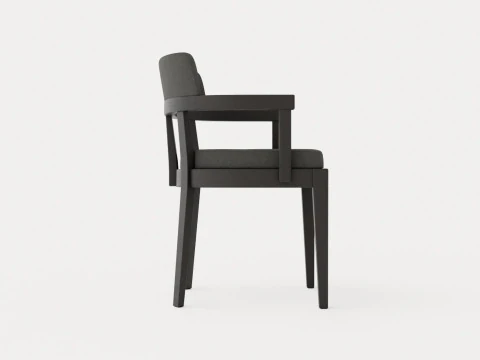 North dining chair black ash 3D Model