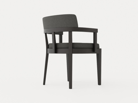 North dining chair black ash 3Dモデル
