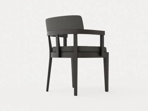 North dining chair black ash 3D Model