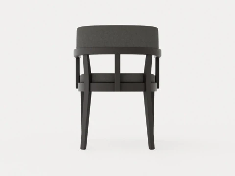 North dining chair black ash 3D Model