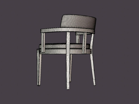 North dining chair black ash 3Dモデル