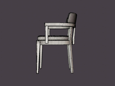 North dining chair black ash 3Dモデル