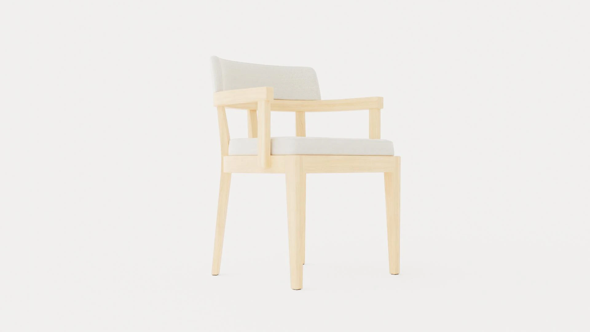North dining chair white oiled oak 3D Model .c4d .max .obj .3ds .fbx .stl .blend 