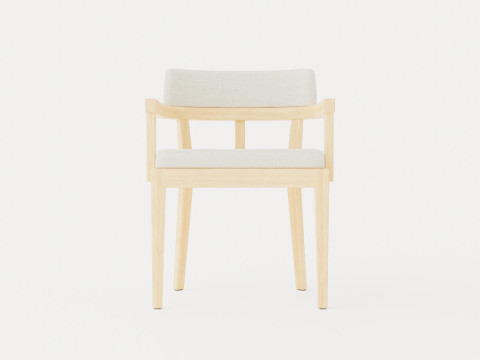 North dining chair white oiled oak 3D Модель