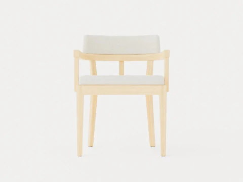 North dining chair white oiled oak 3D Model