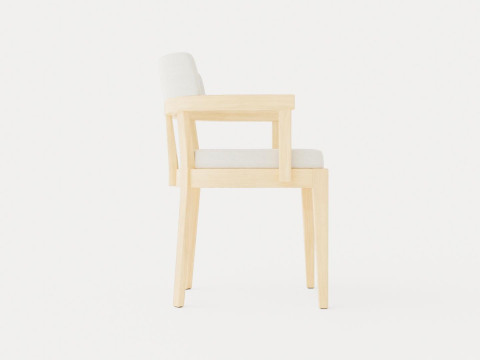 North dining chair white oiled oak 3D Модель