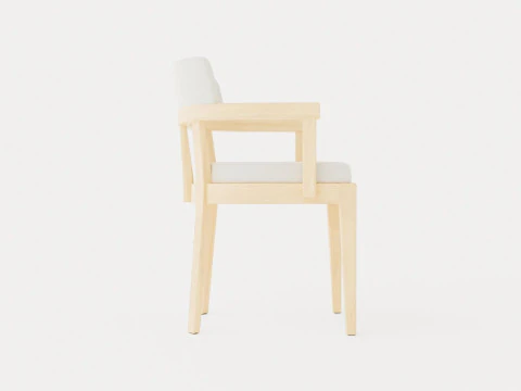 North dining chair white oiled oak 3D Model