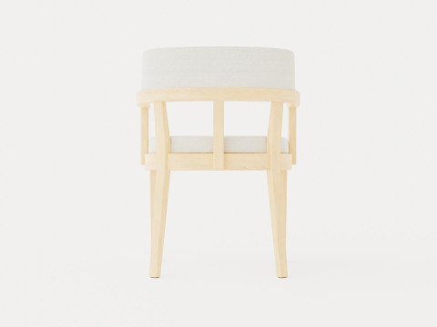 North dining chair white oiled oak 3D Модель