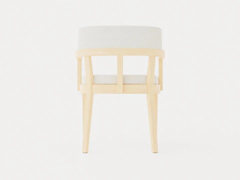 North dining chair white oiled oak 3D Model