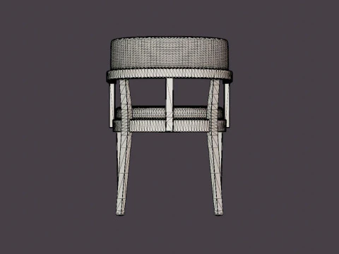 North dining chair white oiled oak 3D Model