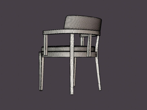 North dining chair white oiled oak 3D Модель