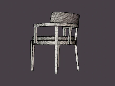 North dining chair white oiled oak 3D Model