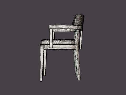 North dining chair white oiled oak 3D Model
