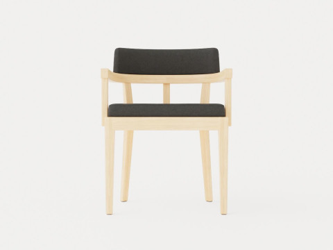 North dining chair white oiled oak Model 3D