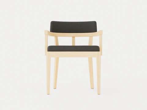 North dining chair white oiled oak 3D Model