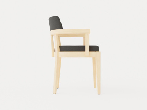 North dining chair white oiled oak Model 3D