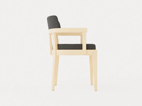 North dining chair white oiled oak 3D Model