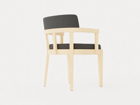 North dining chair white oiled oak 3D Model